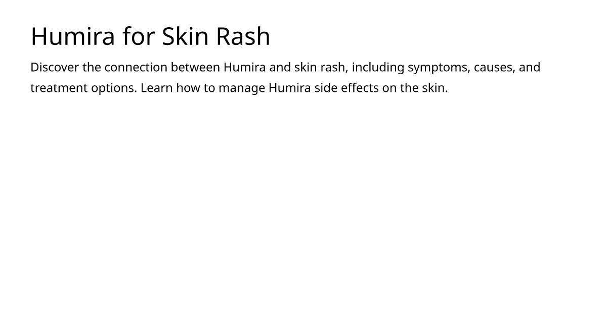 Humira for Skin Rash – meds.is