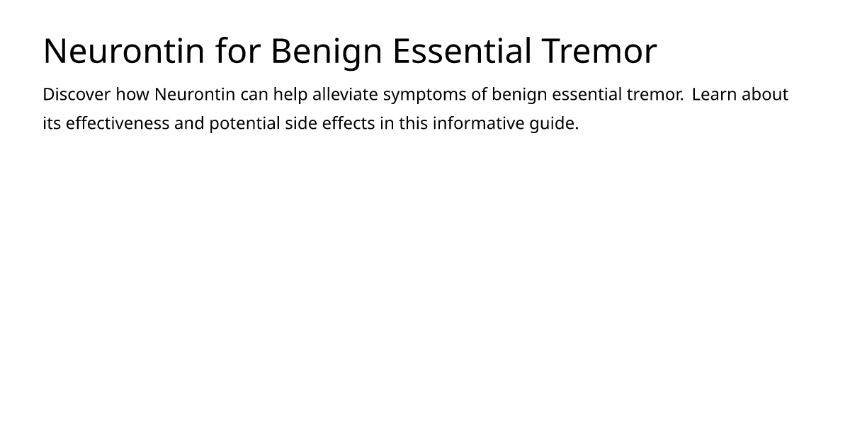 gabapentin in tremors