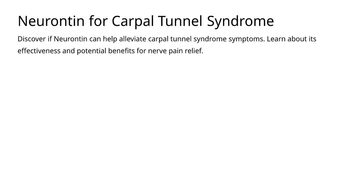 does neurontin help with pain