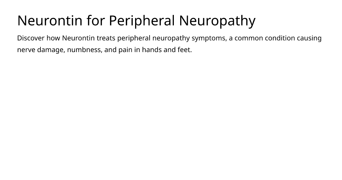 neurontin for foot pain