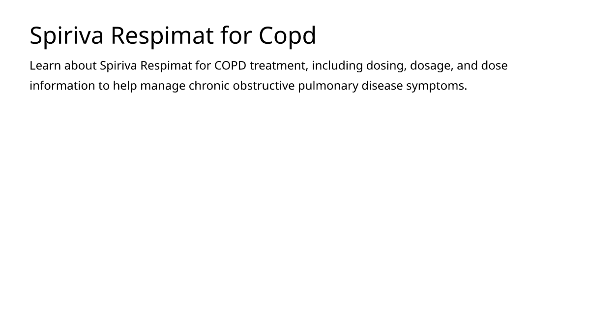 Spiriva Respimat for Copd – meds.is