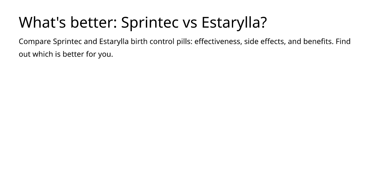 What's better: Sprintec vs Estarylla? – meds.is