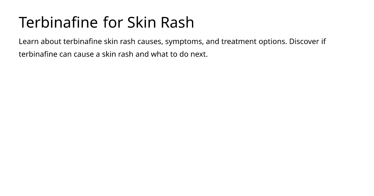 Terbinafine for Skin Rash – meds.is