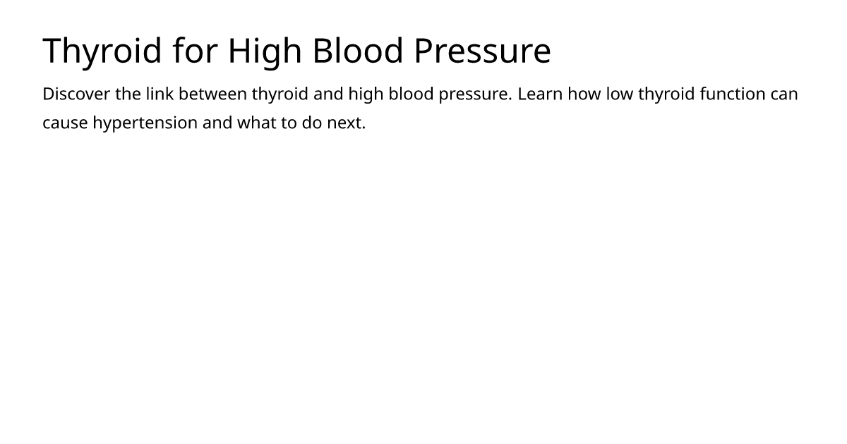 thyroid-for-high-blood-pressure-meds-is