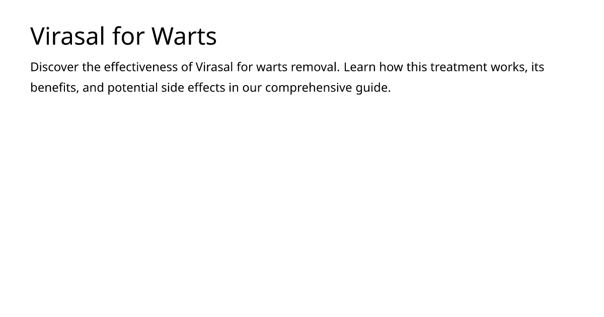 Virasal for Warts – meds.is